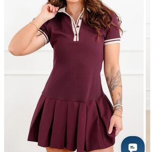 By Together Burgundy Polo Mini Dress